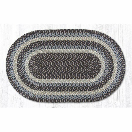 CAPITOL IMPORTING CO 27 x 45 in. Braided Oval Rug - Blue 03-743